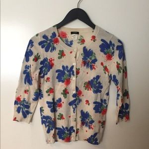 J.Crew Watercolor Print Cardigan, size XS